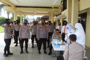 Cegah Covid 19, Personil Polres Banyuasin di Swab Antigen Test
