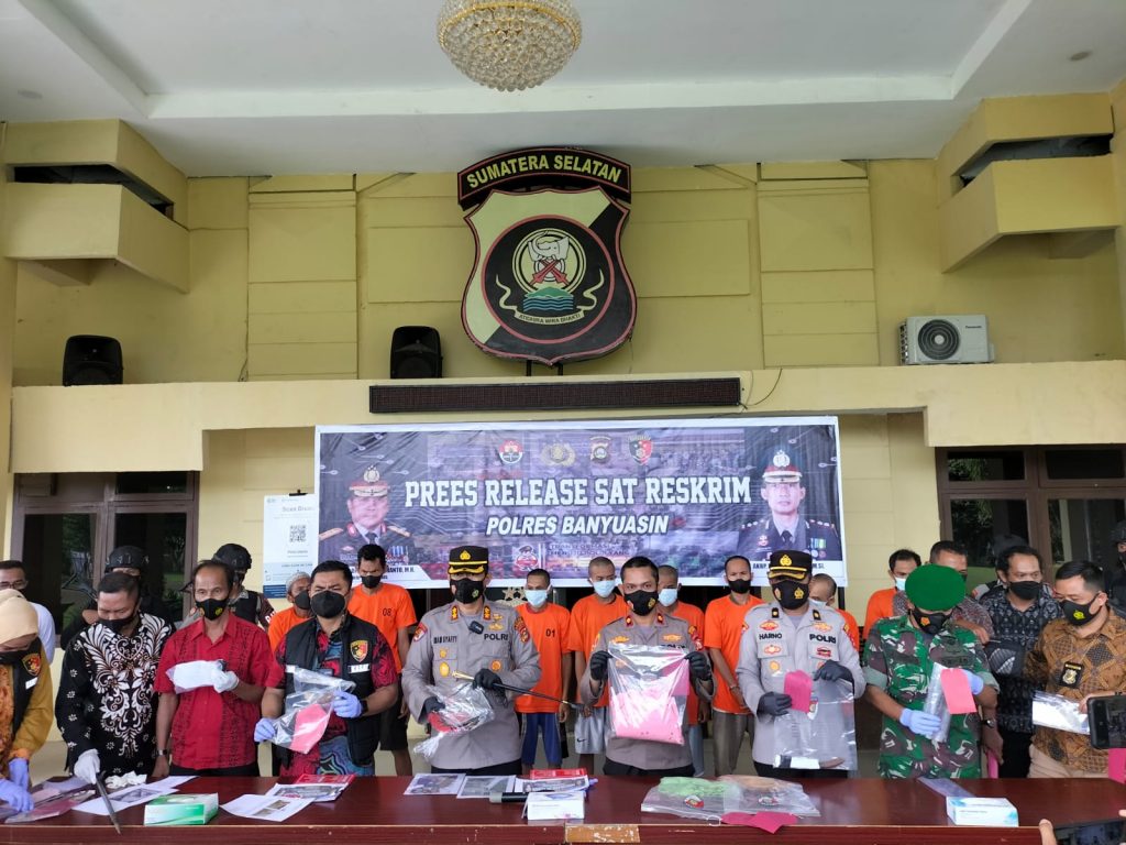 Pers Rillies Bulan Pertama 2022 Polres Banyuasin Ungkap 26 Kasus didominasi 3C