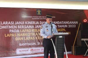 Kukuhkan Komitmen Pegawai, Lapas Banyuasin Gelar Deklarasi Janji Kinerja