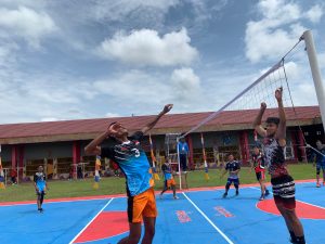 Jalin Silaturahmi, Lapas Kelas IIA Banyuasin Gelar Pertandingan Persahabatan Volly 