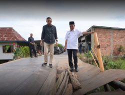 Wabup Ardani Tinjau Jembatan Ambruk di Pemulutan Selatan, Imbau Masyarakat Hati-hati