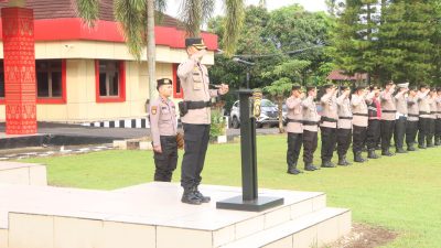 Polres Banyuasin Gelar Apel Pagi Dan Halal Bihalal Pasca Pelaksanaan Tugas Pengamanan Idul Fitri 1447 H