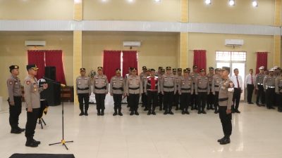 Kapolres Banyuasin Pimpin Sertijab Kabag Ops, Dua Kasat, dan Kapolsek