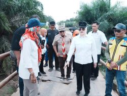 Wabup Banyuasin Tinjau Jembatan Penghubung Desa Sukadamai-Tanjung Lago, Pastikan Perbaikan Sementara dan Total di 2027