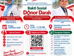 PDS PatKLin dan UPD RSMH Gelar Bakti Sosial Donor Darah di Palembang Square